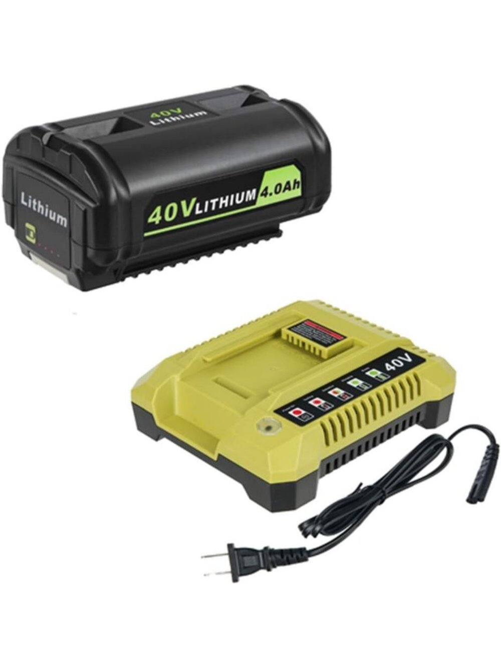 40V 4Ah Lithium Battery & Charger Kit for Power Tools - Compatible with Ryobi
